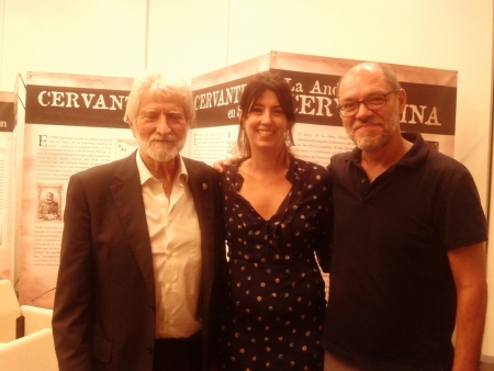 Miguel Sáenz, voz de Bernhard en la tierra, y Teresa Lanero, de Abbey, y el CAL